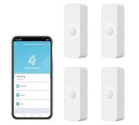 WiFi PIR Motion Sensor: Tuya Smart Motion Detector for Home Security, Wireless Infrared Movement Detector with Remote Monitoring App, Compatible with Alexa Voice Command (4-Pack)
