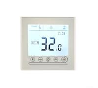 WiFi Programmable Thermostat with Touchscreen, 5+2/6+1 Day Schedule, Memory Function, Voice Control for Alexa & Google Home, Chrome Frame, White(Boiler heating)