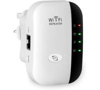 WiFi Range Extender, WiFi Signal Booster to 3000sq.ft and30+ Devices, Wireless Signal Amplifier 2.4GHz 300Mbps Band up to Internet Range Booster with Integrated Antennas LAN Port, Easy Setup