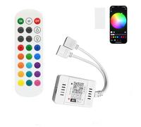 WiFi RGB 10 m / 5 m LED Strip Controller with 2 Sockets, Compatible with Alexa and Google Home, with 24 Button Remote Control for DC12-24 V RGB LED Strip, Sound Activated, 16 Million Colours, Timer