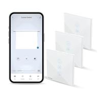 WiFi Roller Shutter Switch, Alexa Smart Curtain Switch, Compatible with Alexa and Google Home, Remote Control with Tuya/SmartLife App, 3 Pieces