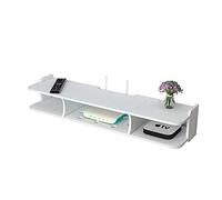 WiFi Router Box,Wireless Router WiFi Box,Wall Mounted Floating TV Cabinet Shelf,for Set Top Boxes/Routers/Remote Controls/DVD Players/Game Consoles,2 Tiers,4 Si