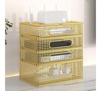 WiFi Router Hidden Box, Media Router Storage Cabinet, Power Strip Cable Management Hider Organizer, Clip Design for Easy Disassembly, Not Easily Deformed(White,34cm/13.4in)
