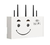 WiFi Router Shelf, Wall-Mounted Storage Box and Cover, Floating Rack for Modem and Cable, Wireless Router Bracket with Plug Board, Organizer for Home or Office