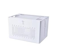 WiFi Router Storage Box Desktop Socket Wire Organizer TV Set Top Rack Power Strip Hidden Finishing(White)