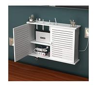 Wifi Router Storage Box Wall Hanging, Cable Management Boxes, Router Shelf, Cable Hide Floating Shelves for TV Components Cable Hide, Wood Plastic Router Shelf Home Decorative A