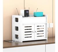 WiFi Router Storage Box with Cabinet Door, No Signal Blocking, Easy Installation for Home Network Equipment