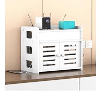 WiFi Router Storage Box with Cabinet Door, No Signal Blocking, Easy Installation for Home Use