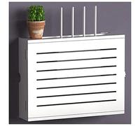 WiFi Router Storage Box - Wooden Organizer for Modem and Cable Management - Wall Mount Design for Home and Living Spaces