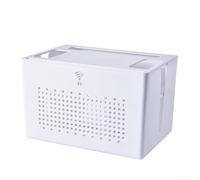 Wifi Router Storage Boxes, Desktop Storage Box, Router Set-top Box, Double-layer Socket Network Cable Wire Storage Stand(White)