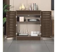 WiFi Router Storage Cabinet - Adjustable Floor Standing Organizer with Power Strip, Wall Mountable Decorative Box for Living Room & Office - Stylish Shelves for Cable Management