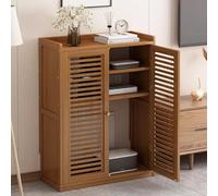 WiFi Router Storage Cabinet - Cable Management Organizer with Power Strip, Floor Standing Box for Home Office, Stylish Design with Ventilation