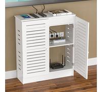 WiFi Router Storage Cabinet - PVC Ventilated Organizer for Modems, Media Devices & TV Accessories, Clutter-Free Hideaway Box for Home & Office, Perfect for Cable Management