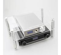 WiFi Router Storage Cabinet with Adjustable Shelves Audio Tower Acrylic AV Media Stand for Living Room Studio Game Room