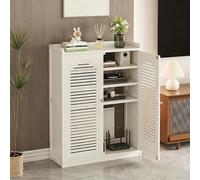 Wifi Router Storage Cabinet with Adjustable Shelves Floor Standing Router Storage Box Cable No Back Panel Management Hider Box Modem Organizer Box for Home Office,Black,W59xH67cm