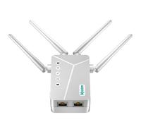 WiFi Signal Booster for Whole Home & Backyard, 10,000 Square Feet Coverage with 4 Antennas, 90% Faster Internet Booster with Ethernet Port, Wireless Repeater