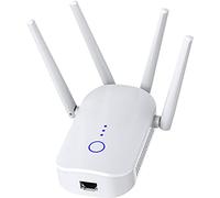 Wifi Signal Transceiver Home Wireless Extender 1200M Dual Frequency Relay Device 4×2DBI High Performance External Antenna Smart Internet Router,White