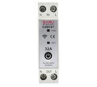 WiFi Smart Circuit Breaker with Timer Relay Switch, Remote Control via App, AC 80-240V 63A Max for Home Automation(32A)