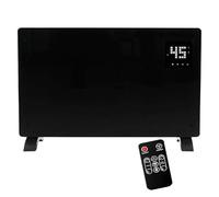 WiFi Smart Electric Glass Panel Heater 1500W/2000W - Wall Mounted & Freestanding Slim Radiator, App & Remote Control, 24H 7-Day Timer, Open Window Detection, Black/White (Black, 1500w)