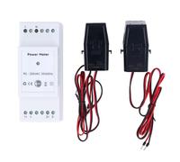 WiFi Smart Power Energy Meter Dual Direction Monitoring Real Time Voltage Current Power Factor Tracking for Home Solar Systems with 2 Clamps ABS Material 90x65x35mm
