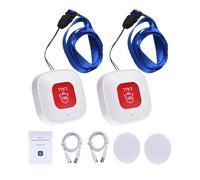 WiFi Smart SOS Call Button Wireless Caregiver Pager Phone Alert Transmitter Emergency for Kids Elderly Patient(2pc)