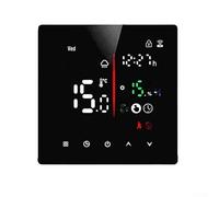 WiFi Smart Thermostat for Electric Floor Heating with Touch Screen, Supports 16A and 3A Power, Features Weekly Scheduling with Up to 6 Daily Time Slots (Black 16A)
