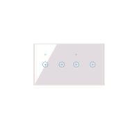 Wifi Smart Wall Light Switch 10A Glass Touch Panel Wireless Interuptor 4 Gang Remote Control (White)