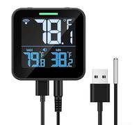 WiFi Thermometer For Refrigerator With for LCD, Smart for tuya App Alerts | Large LCD, Triples Alerts (app/buzzer/visual), -40°F To 158°F Ranges, ±0.9°F Accuracy, 1-year Data Trackings