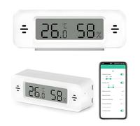 WiFi Thermometer Hygrometer Indoor Digital with App, WiFi Smart Temperature and Humidity Meter, Mini Room Thermometer, Works with the Tuya App, Compatible with Alexa & Google Home