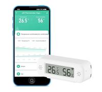 WiFi Thermometer Hygrometer: Smart Temperature and Humidity Sensor, Real-time Monitor, App Notification, Digital Indoor Temperature Sensor, Compatible with Alexa/Google Home (1 Pack)