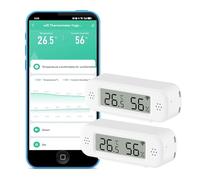 WiFi Thermometer Hygrometer: Smart Temperature and Humidity Sensor, Real-time Monitor, App Notification, Digital Indoor Temperature Sensor, Compatible with Alexa/Google Home (2 Pack)