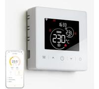 WiFi thermostat for Boiler Heating Smart Thermostat for Combi Boiler Compatible with Tuya app, 2-Wire Programmable Digital Wireless Thermostat with Voice Control, Battery-powered R9V