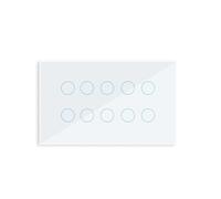 WIFI Touch Light Wall Interruptor Glass Panel 10 Gang Tuya Life for Alexa Home White