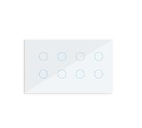 WIFI Touch Light Wall Interruptor Glass Panel 8 Gang Tuya Life for Alexa Home White