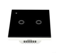 WiFi Touch Switch, Smart Light Switch WiFi 2 Gang 1 Way WiFi Smarts Touch Wall Switchs Voice/APP Sharing Switchs For Tuya Smarts Life App(Black)