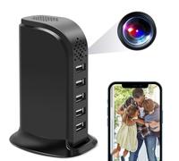 WiFi USB Charger Hidden Camera 5-Port USB Hub 1080P Spy Camera Wireless Security Nanny Cam Mini Video Recorder with Motion Detection, Support iOS/Android for Home