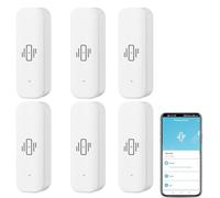 WIFI Vibration Sensor, Wireless Mini Glass Break Detector for Alarm and Smart Home Automation, No Hub Require, Compatible with Tuya/for Smart Life APP(6PCS)
