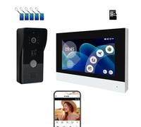 WiFi Video Doorbell Camera,Wired Video Intercom System, 7 Inches Monitor,HD Smart Video Door Bell with Camera,PIR Motion Detection Night Vision 2-Way Audio Support SD Card (2 Wired)