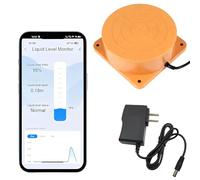 WiFi Water Detector Ultrasonic Water Level Sensor Liquid Level Monitor Smart Water Sensor WiFi Water Oil Tank Level Sensor for Tuya Smart Life App, IP65 Waterproof, Real-time Alarm