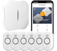 WiFi Water Leak Detector for Home with App Notification, 1 Gateway + 6 WD61 Sensor, 120dB Water Flood/Drip Alarm for Basement/Kitchen/Bathroom/Toilet/Laundry Room, Sink/Drain/Pipe/Faucet Leakage Alert