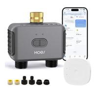 WiFi Water Timer 2 Zones for Garden Irrigation,with Gateway | Sprinkler Timer,Brass Inlet,APP Remote/Smart Voice Control,Rain Delay,Irrigation Records,IP55 Waterproof