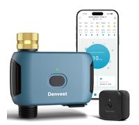 WiFi Water Timer with Brass Inlet, 1 Zone Smart Sprinkler Timer for Garden Hose Faucet, Hose Timers with WiFi Hub, Up to 20 Watering Plans, APP & Voice Control, Compatible with Alexa