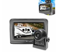 WiFi Wireless Magnetic Hitch Camera Backup Rear View with 4.3 inch LCD Monitor Display for Gooseneck Horse Trailer Boat Travel Trailer/Fifth Wheels/RV/Camper Car Battery Powered Portable Kit