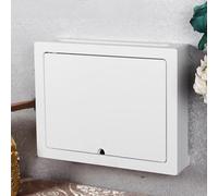 WiFi Wireless Router Storage Box,Wall Mounted Router Box Hider with Adjustable Shelf,Locking Router Cabinet,Double-Deck Router Shelf,for Home, Office, Living Room Decor(White,L48cm/19in-2)