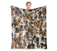 WIFILLET Australian Shepherd Dog Throw Blanket,Australian Shepherd Gifts for Dog Lovers,Flannel Blanket for Dog Mom Dad,Gifts for Teen Girls Boys Halloween Christmas,50" x 60"