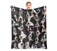 WIFILLET Border Collie Dog Blanket Gifts for Dog Lovers 50" x 60" | Flannel Throw Blanket for Dog Mom Dad, Soft Blankets for Sofa Bed, Border Collie Gifts for Kid Girls Boys Halloween Christmas