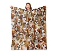 WIFILLET Cavalier King Charles Dog Throw Blanket,Cavalier King Charles Gifts for Dog Lovers,Flannel Blanket for Dog Mom Dad,Gifts for Adult Men Women Halloween Christmas,60" x 80"