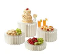 WIFORH Foldable Buffet Risers 4 Pack, Food Display Risers For Party, Display Stands for Food Table, White Cake Cupcake Stands, Dessert Riser Display for Wedding, Birthday, Baby Shower