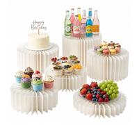 WIFORH Foldable Buffet Risers 6 Pack, Food Display Risers For Party, Display Stands for Food Table, White Cake Cupcake Stands, Dessert Riser for Wedding, Birthday, Baby Shower