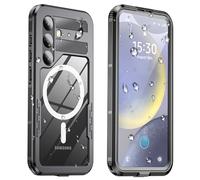 WIFORT for Samsung Galaxy S24 Waterproof Case, Magnetic Shockproof Dustproof Cover with Built-in Screen Protector, IP68 Underwater 360 Full Body Sealed Protective Front and Back Cases - 6.2", Black